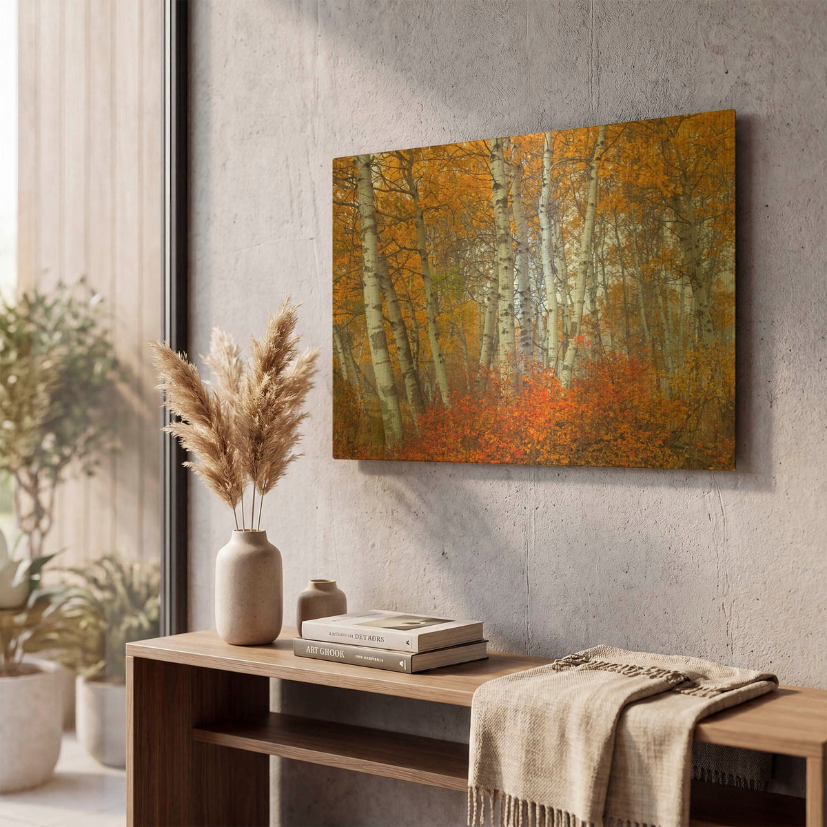 'Morning Aspens' By Jesse Estes Gold Metal Wall Art