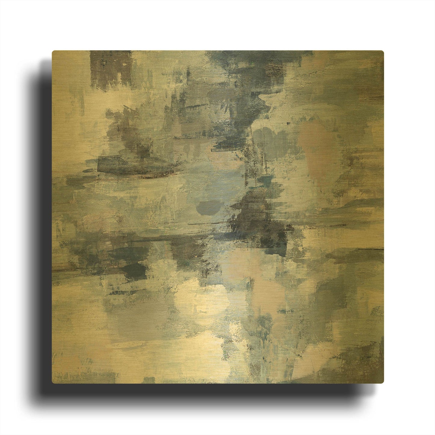 'In The Clouds Indigo and Gray Crop' By Silvia Vassileva Gold Metal Wall Art