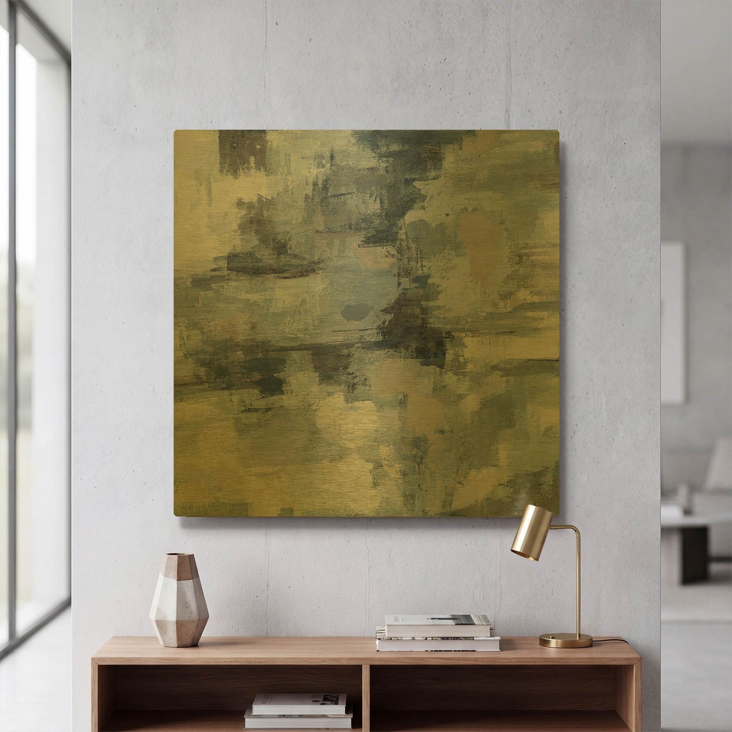 'In The Clouds Indigo and Gray Crop' By Silvia Vassileva Gold Metal Wall Art