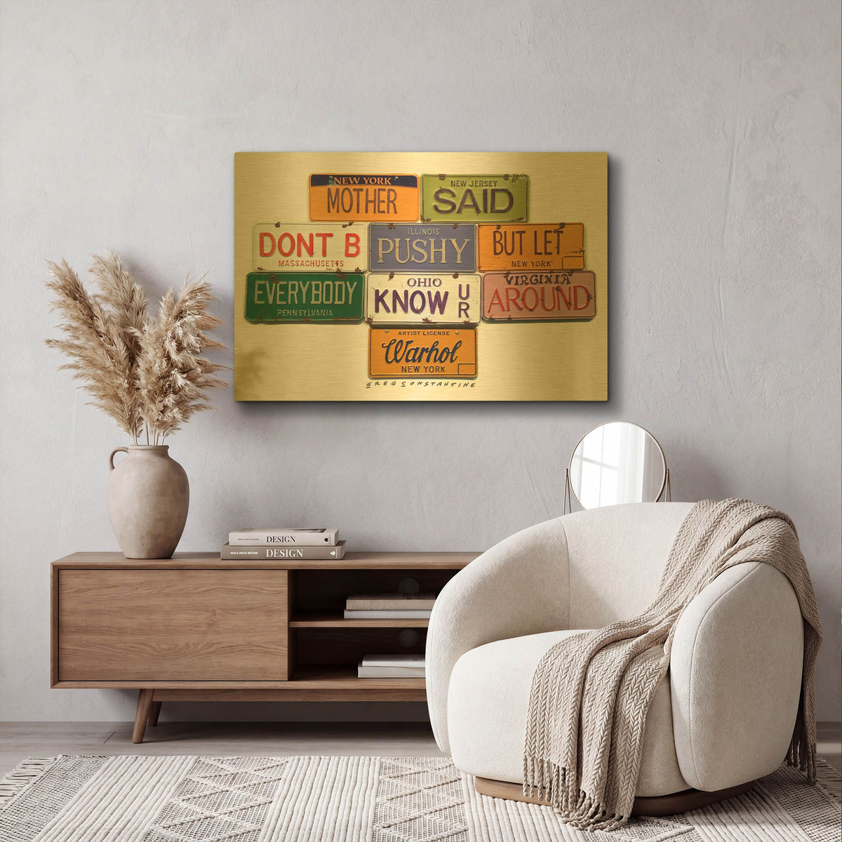 'Warhol Don' By Gregory Constantine Gold Metal Wall Art