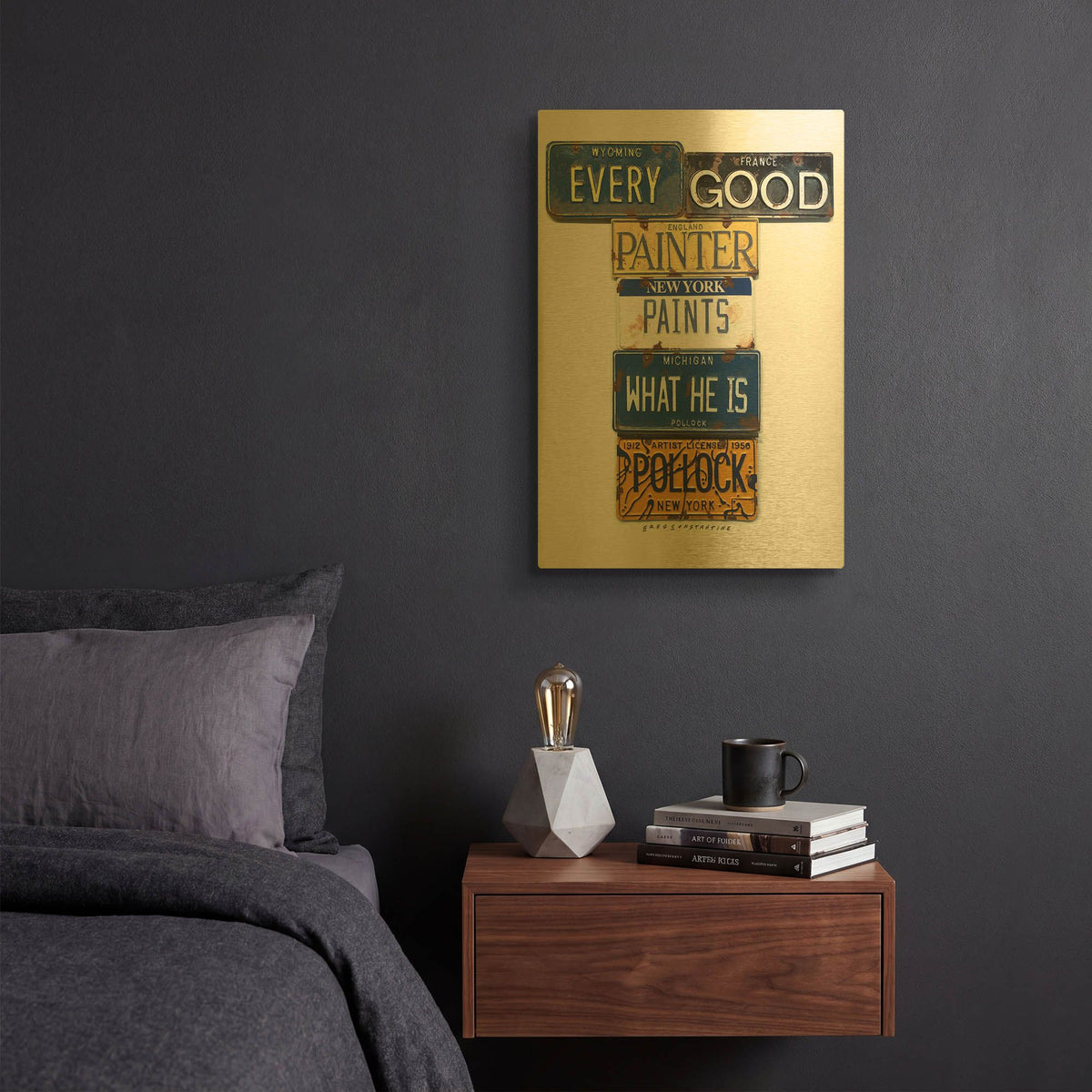 'Pollock Every Painter' By Gregory Constantine Gold Metal Wall Art