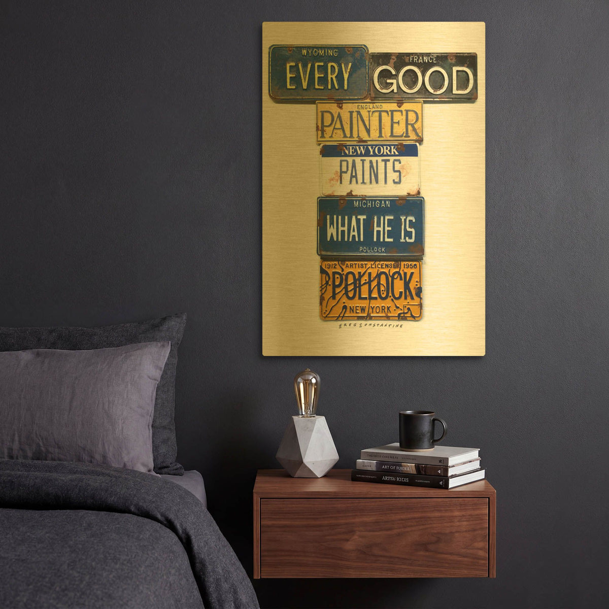 'Pollock Every Painter' By Gregory Constantine Gold Metal Wall Art