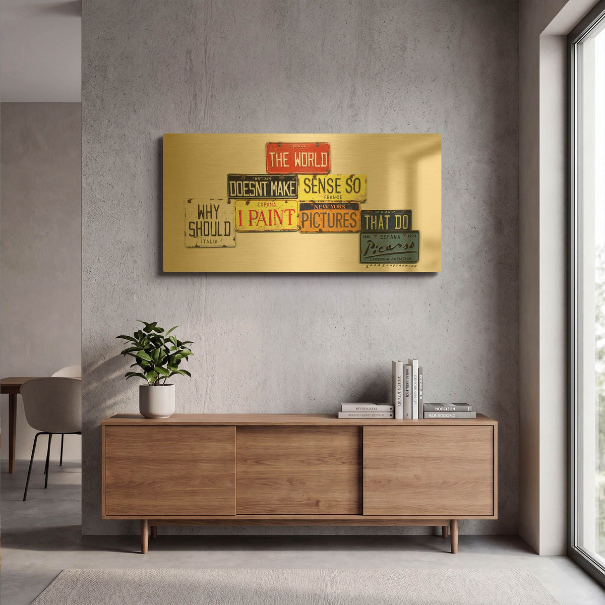 'Picasso Make Sense' By Gregory Constantine Gold Metal Wall Art
