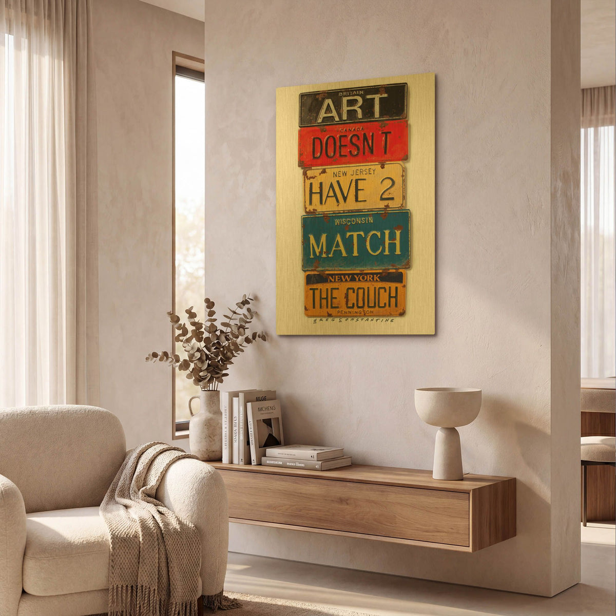 'Pennington Match The Couch' By Gregory Constantine Gold Metal Wall Art
