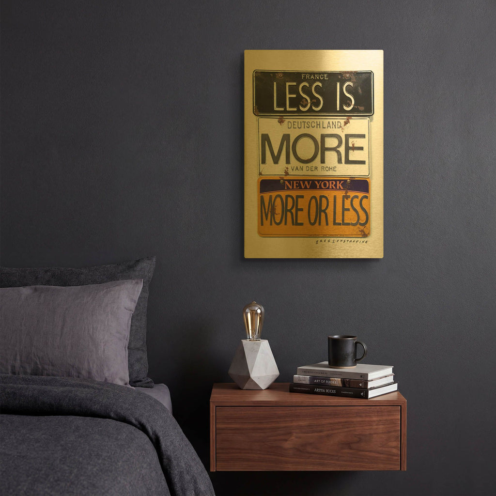 'Mies Less Is More' By Gregory Constantine Gold Metal Wall Art