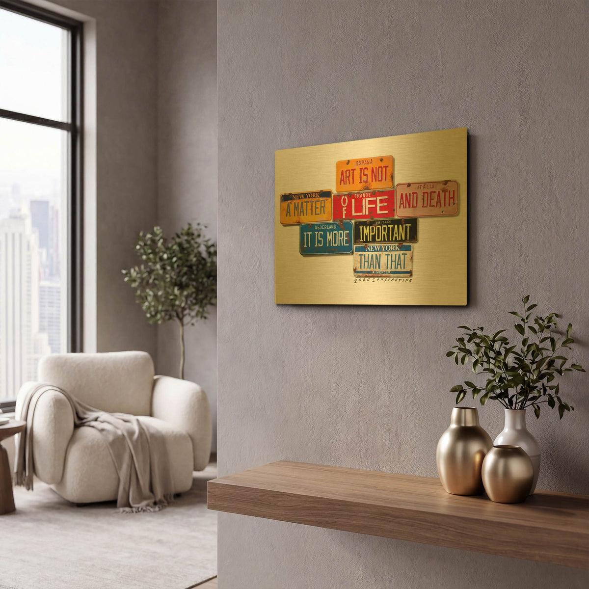 'Mercer Art Not Life & Death' By Gregory Constantine Gold Metal Wall Art