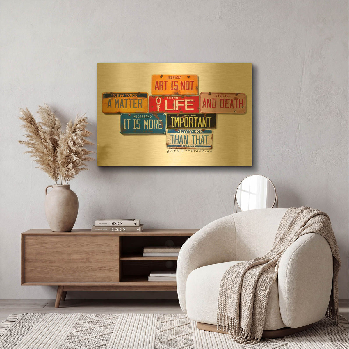 'Mercer Art Not Life & Death' By Gregory Constantine Gold Metal Wall Art