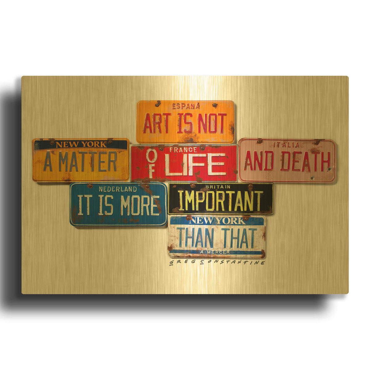 'Mercer Art Not Life & Death' By Gregory Constantine Gold Metal Wall Art