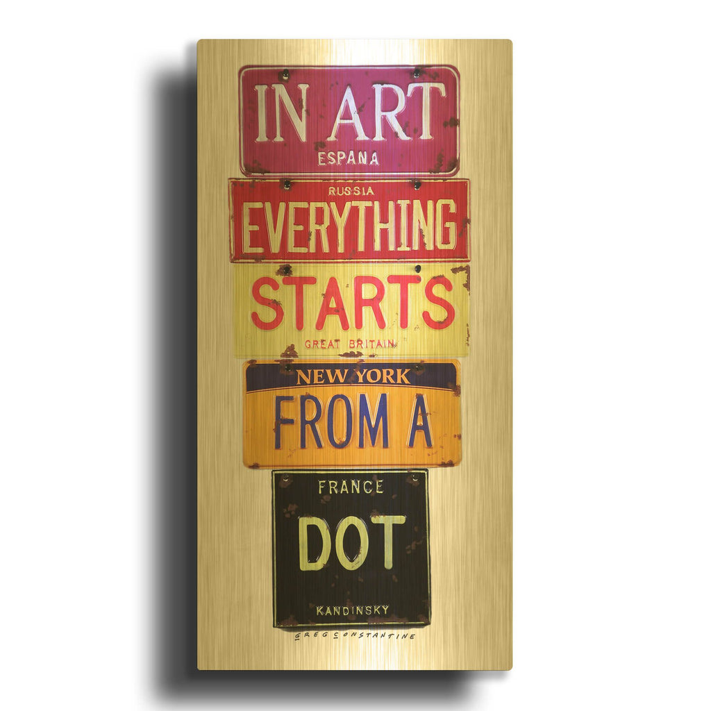 'Kandinsky Dot' By Gregory Constantine Gold Metal Wall Art