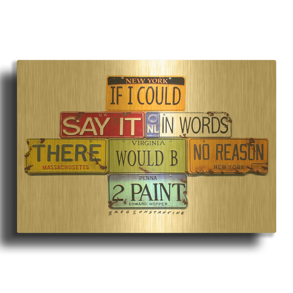 'Hopper Say It In Words' By Gregory Constantine Gold Metal Wall Art