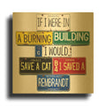 'Giacometti Save A Cat' By Gregory Constantine Gold Metal Wall Art