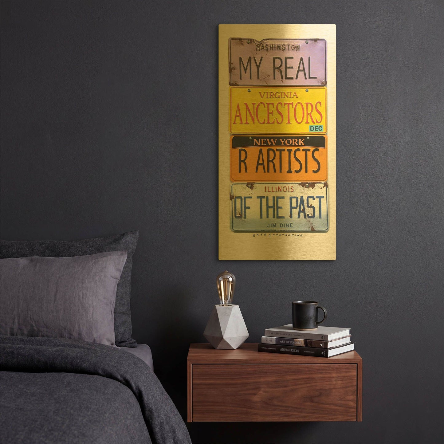 'Dine Real Ancestors' By Gregory Constantine Gold Metal Wall Art
