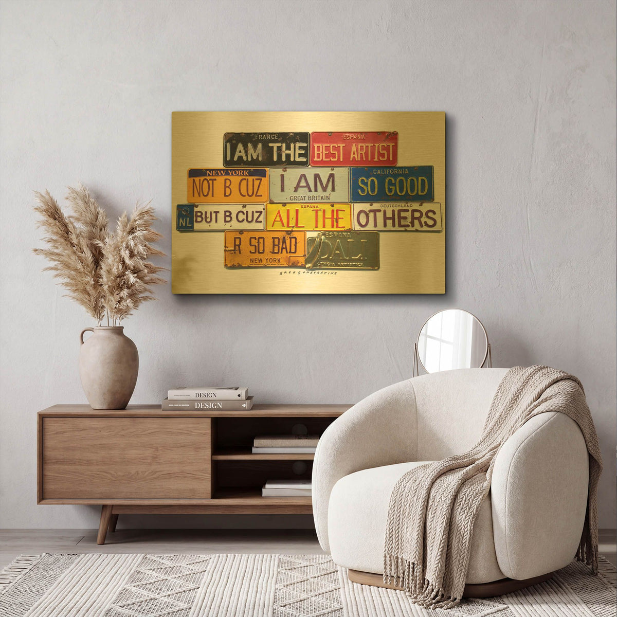 'Dali Best Artist' By Gregory Constantine Gold Metal Wall Art