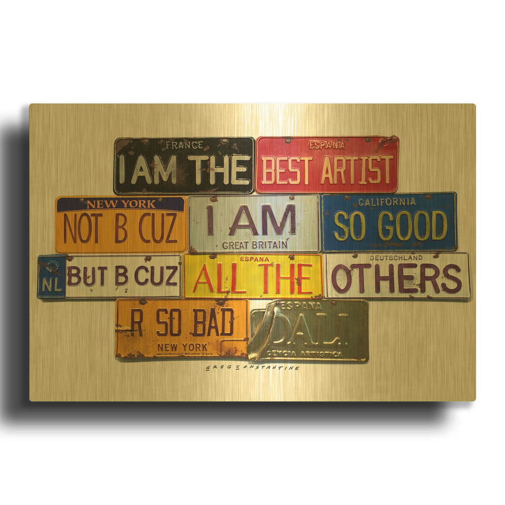 'Dali Best Artist' By Gregory Constantine Gold Metal Wall Art