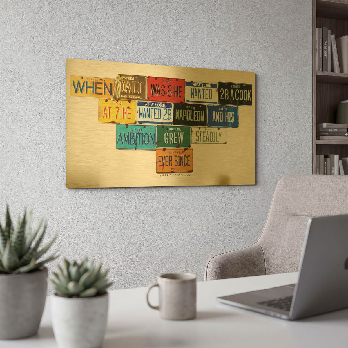 'Dali Ambition' By Gregory Constantine Gold Metal Wall Art