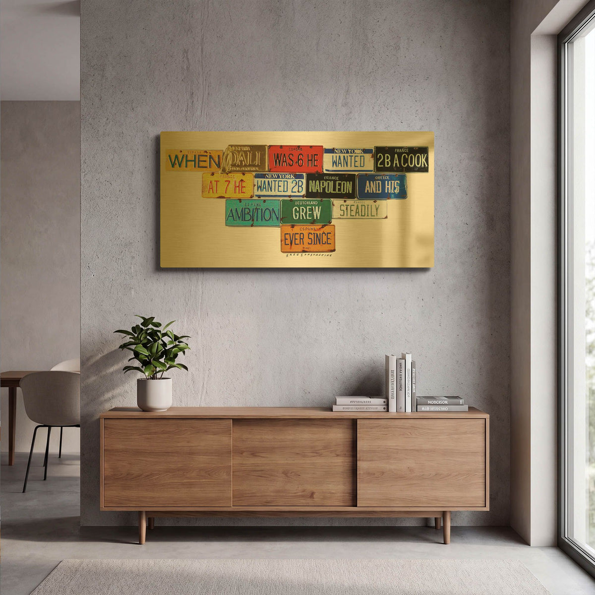 'Dali Ambition' By Gregory Constantine Gold Metal Wall Art