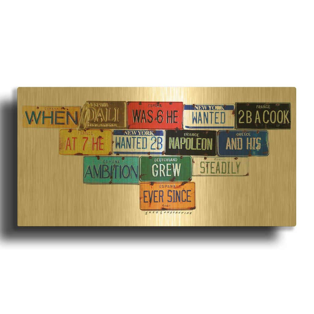'Dali Ambition' By Gregory Constantine Gold Metal Wall Art