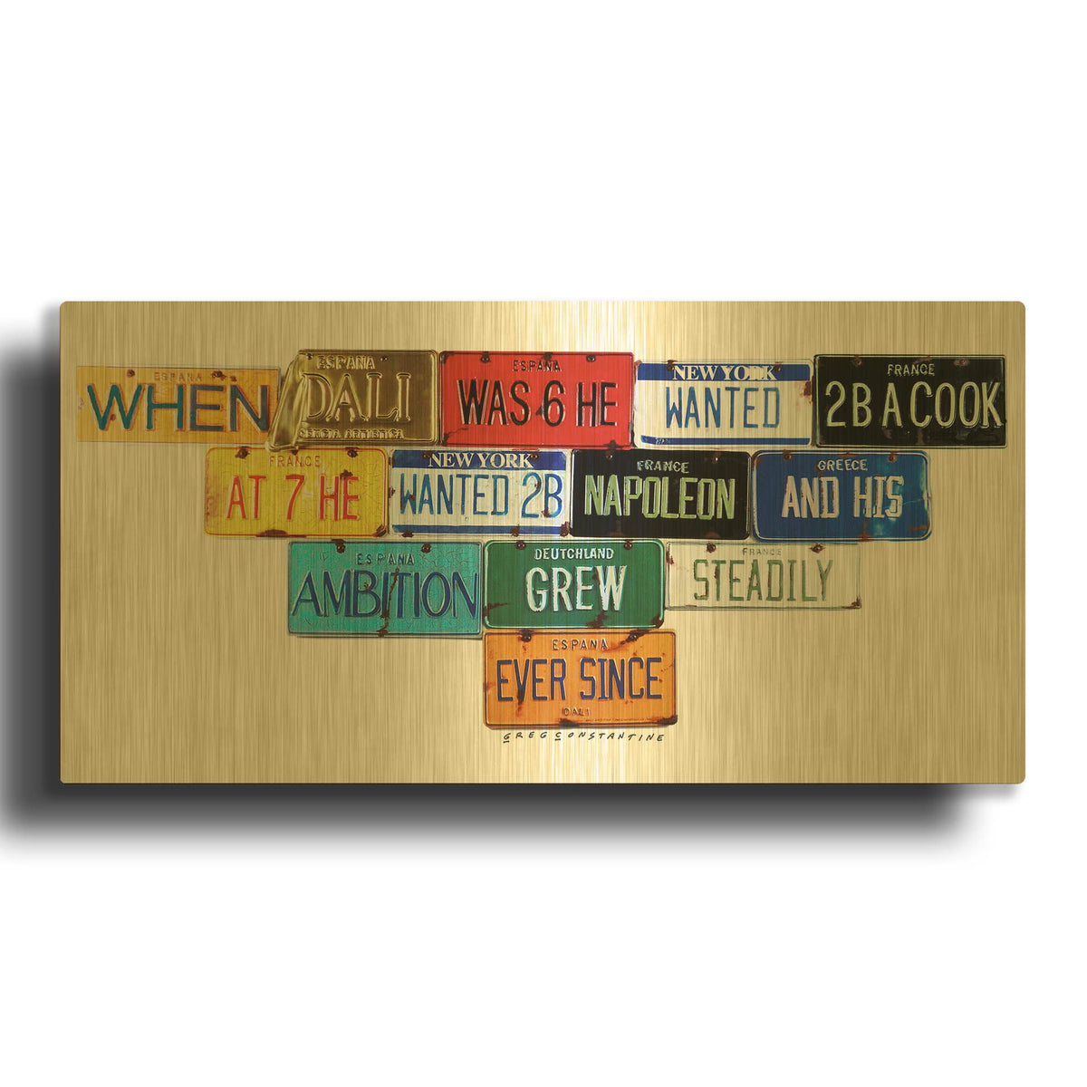 'Dali Ambition' By Gregory Constantine Gold Metal Wall Art