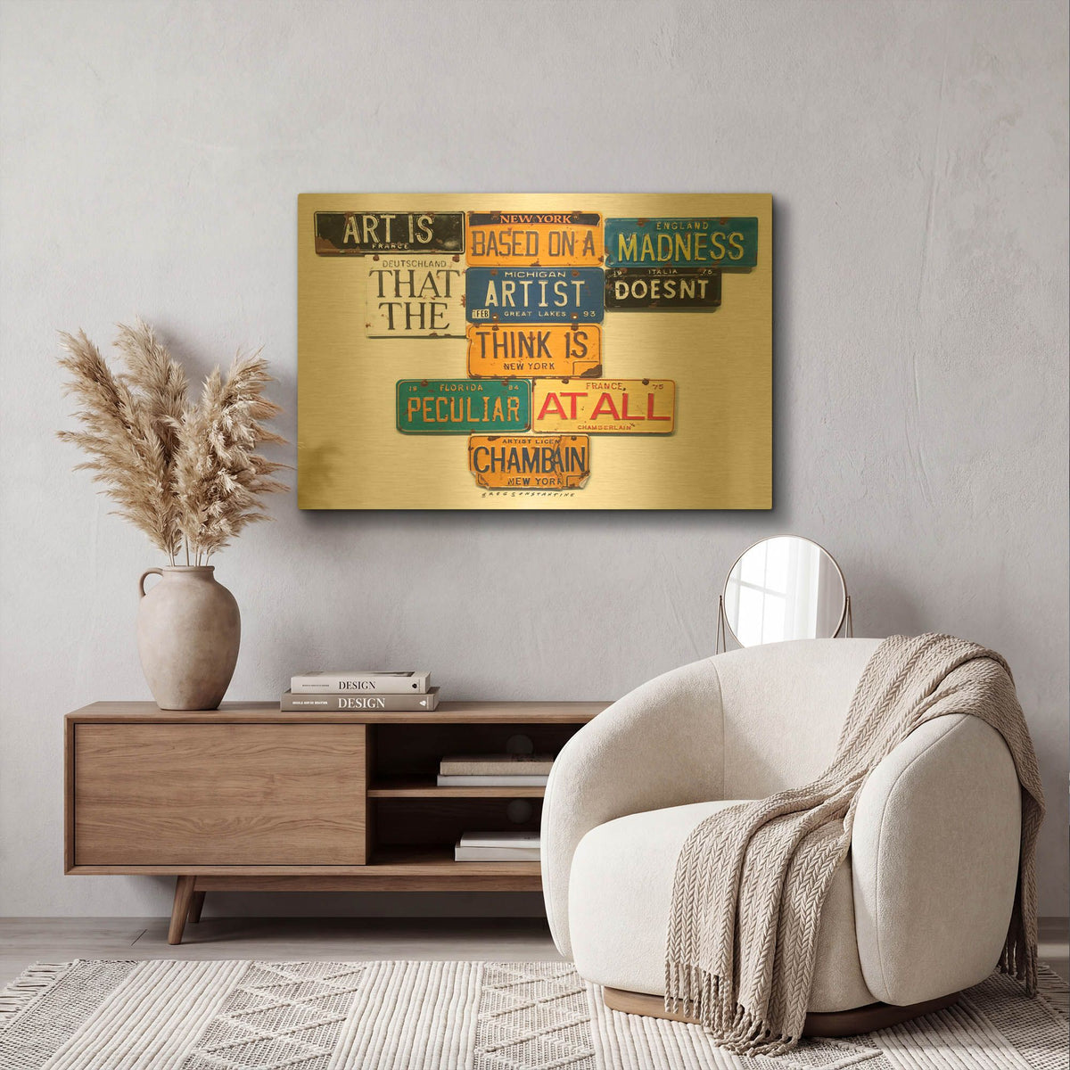 'Chamberlain Art Is Madness' By Gregory Constantine Gold Metal Wall Art