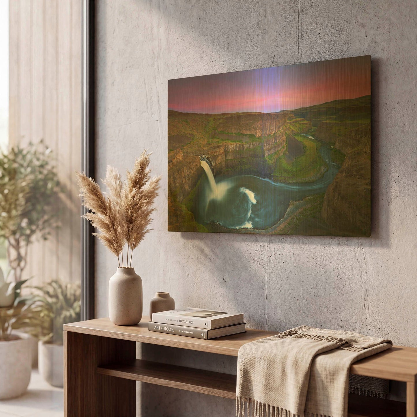 'Palouse Falls' By Jesse Estes Gold Metal Wall Art
