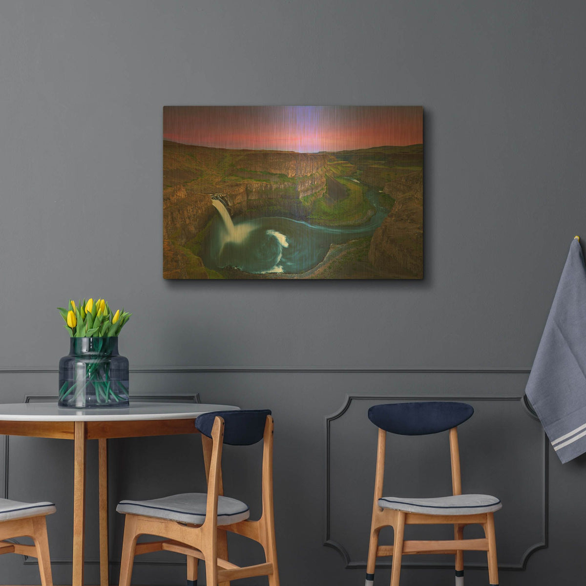'Palouse Falls' By Jesse Estes Gold Metal Wall Art