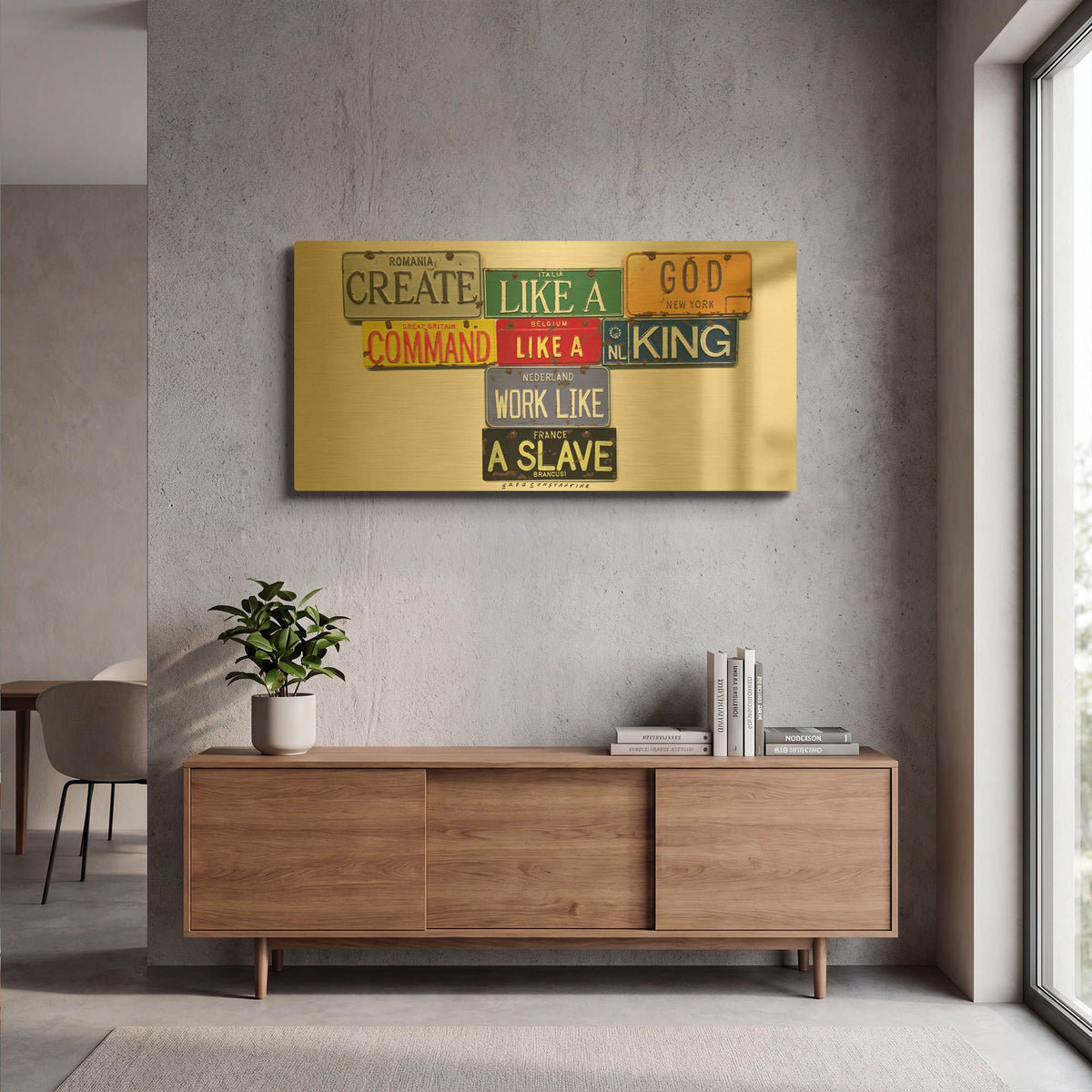 'Brancusi Like A God' By Gregory Constantine Gold Metal Wall Art
