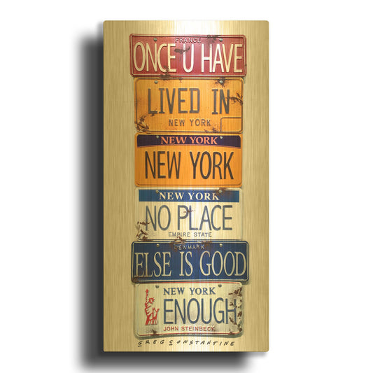 'Steinbeck Once U Have Lived' By Gregory Constantine Gold Metal Wall Art