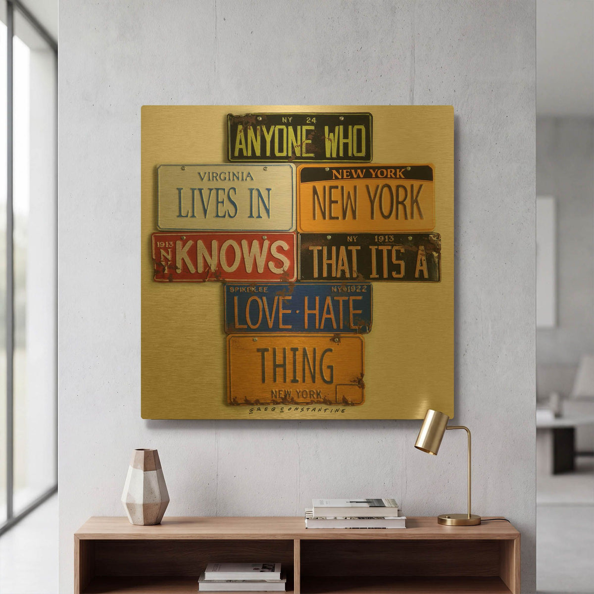 'Spike Lee Love - Hate Thing' By Gregory Constantine Gold Metal Wall Art