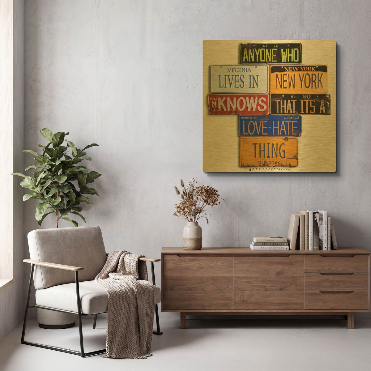 'Spike Lee Love - Hate Thing' By Gregory Constantine Gold Metal Wall Art