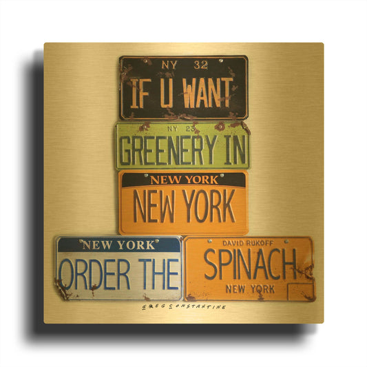 'Rukoff Greenery Spinach' By Gregory Constantine Gold Metal Wall Art
