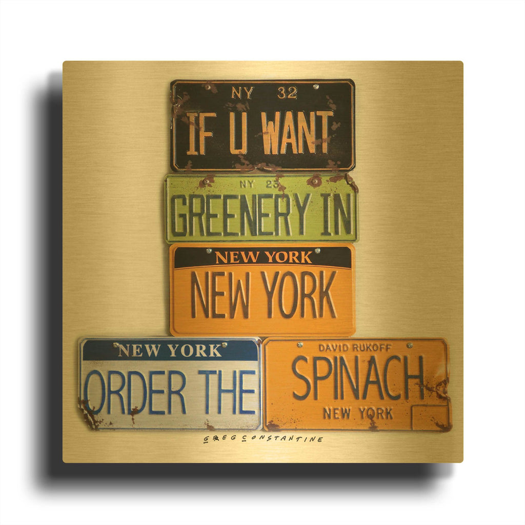 'Rukoff Greenery Spinach' By Gregory Constantine Gold Metal Wall Art
