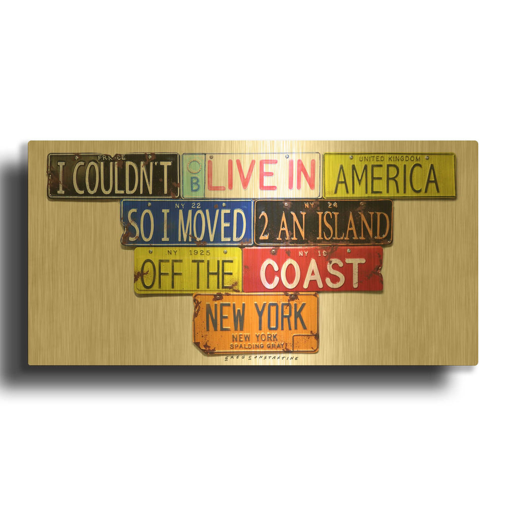 'Gray Island Off The Coast' By Gregory Constantine Gold Metal Wall Art