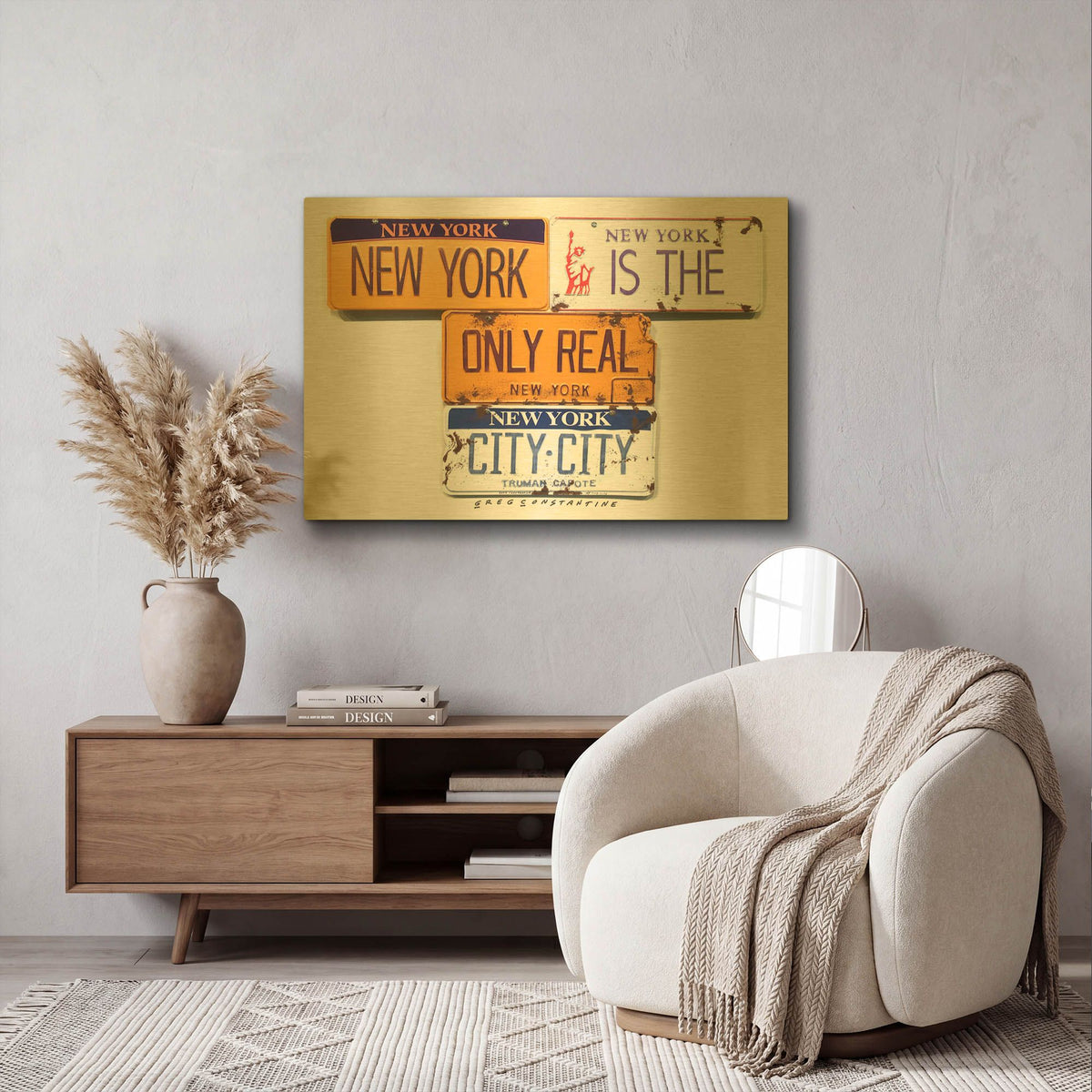 'Capote City City' By Gregory Constantine Gold Metal Wall Art