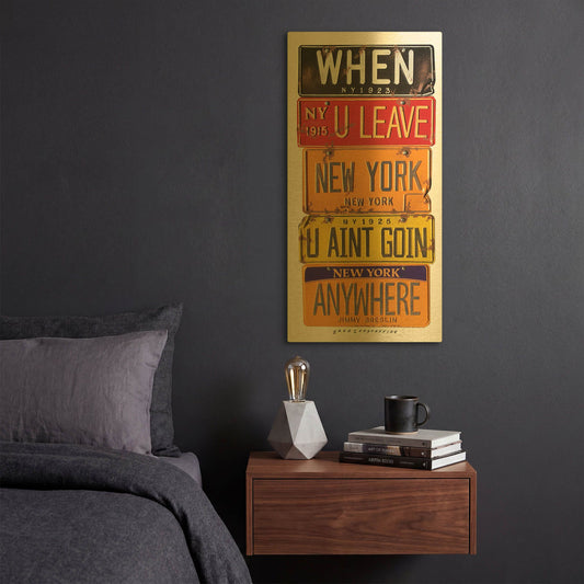 'Breslin When U Leave New York' By Gregory Constantine Gold Metal Wall Art