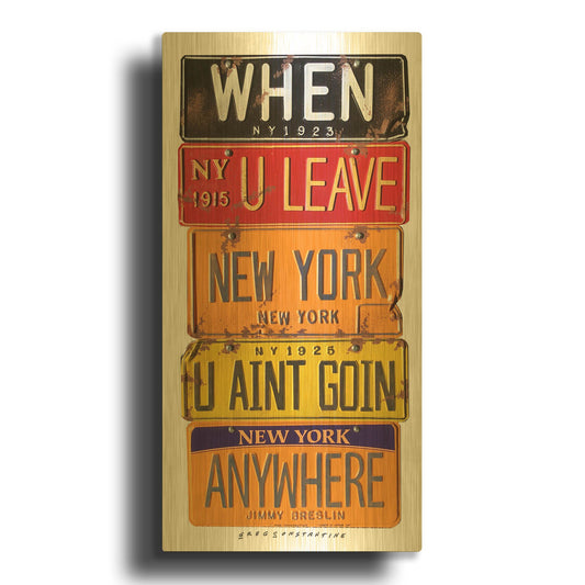 'Breslin When U Leave New York' By Gregory Constantine Gold Metal Wall Art