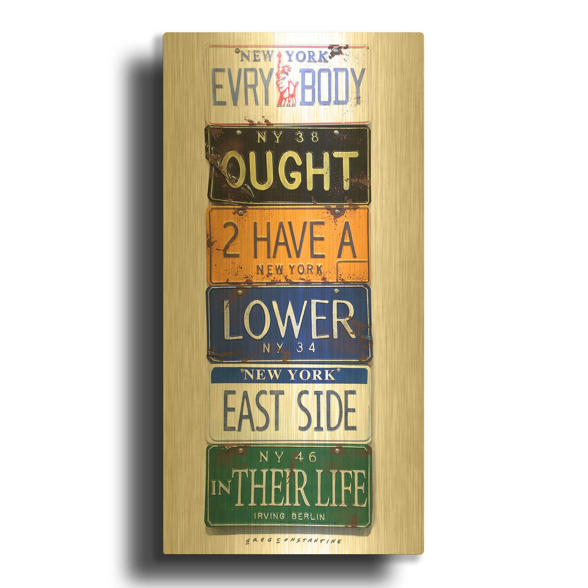 'Berlin Lower East Side' By Gregory Constantine Gold Metal Wall Art