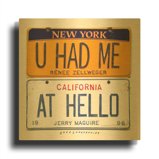 'Zellweger Hello' By Gregory Constantine Gold Metal Wall Art