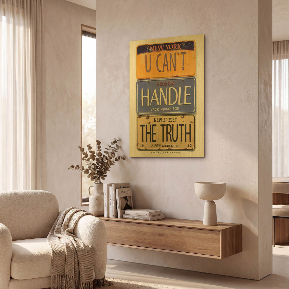 'Nicholson Truth' By Gregory Constantine Gold Metal Wall Art