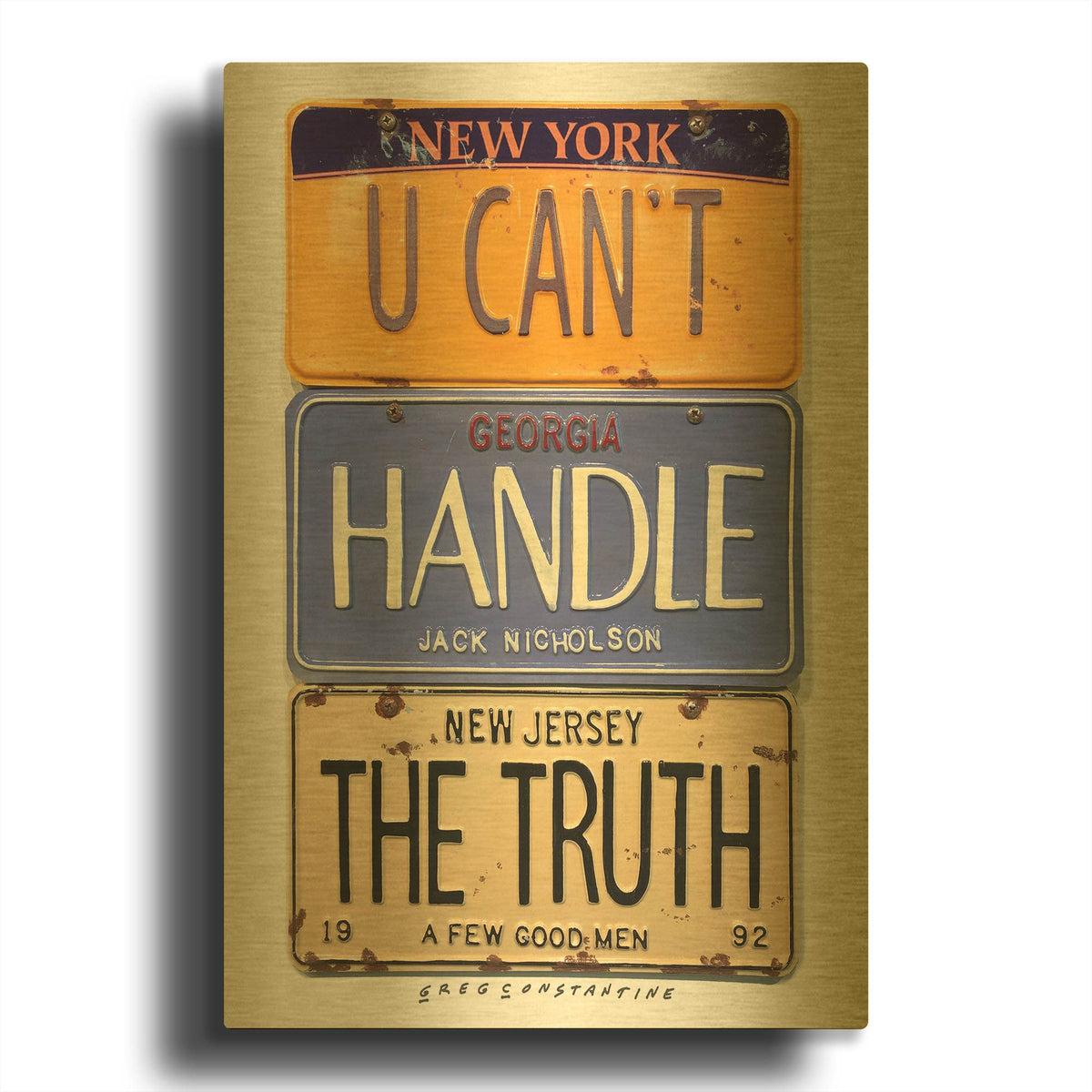 'Nicholson Truth' By Gregory Constantine Gold Metal Wall Art