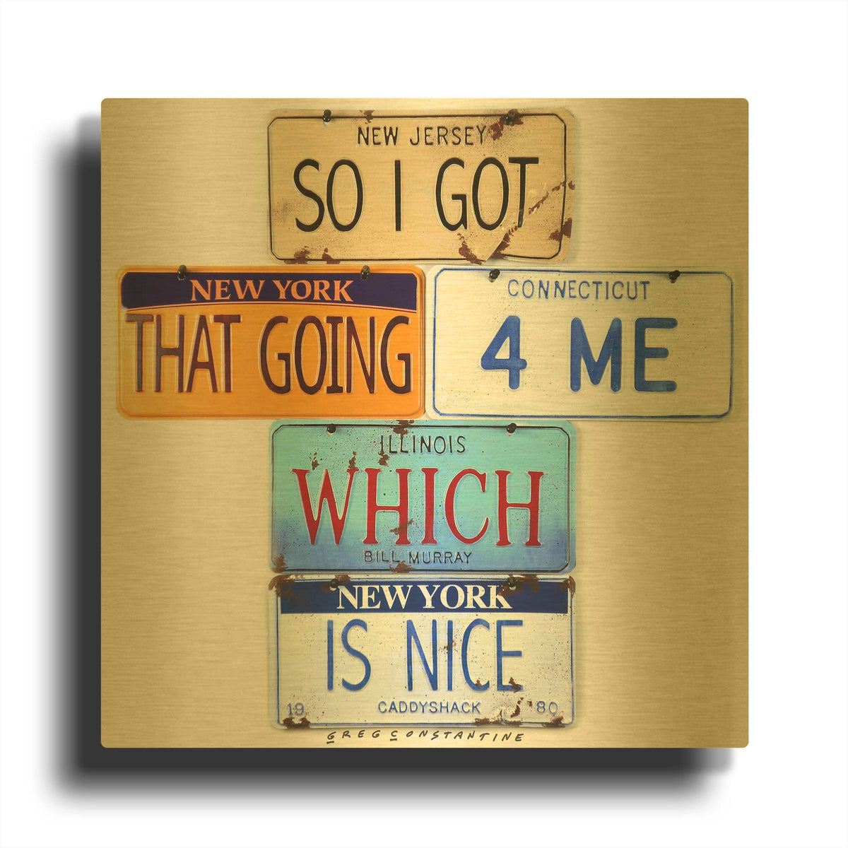 'Murray Going 4 Me' By Gregory Constantine Gold Metal Wall Art