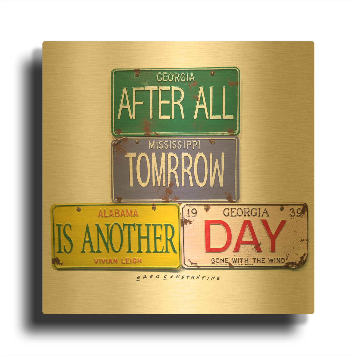 'Leigh Tomorrow' By Gregory Constantine Gold Metal Wall Art