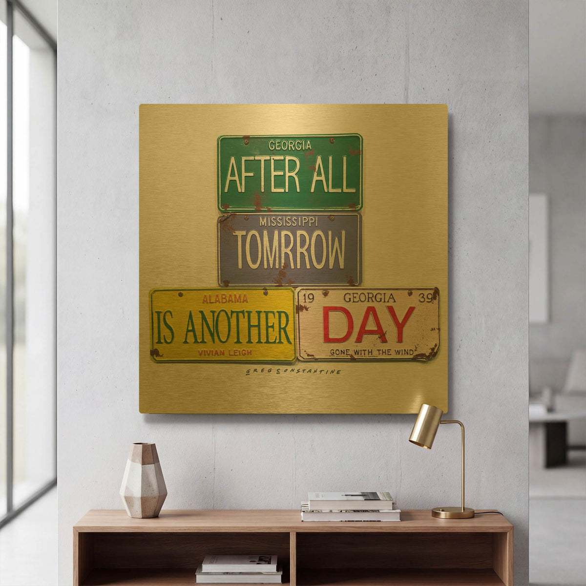'Leigh Tomorrow' By Gregory Constantine Gold Metal Wall Art