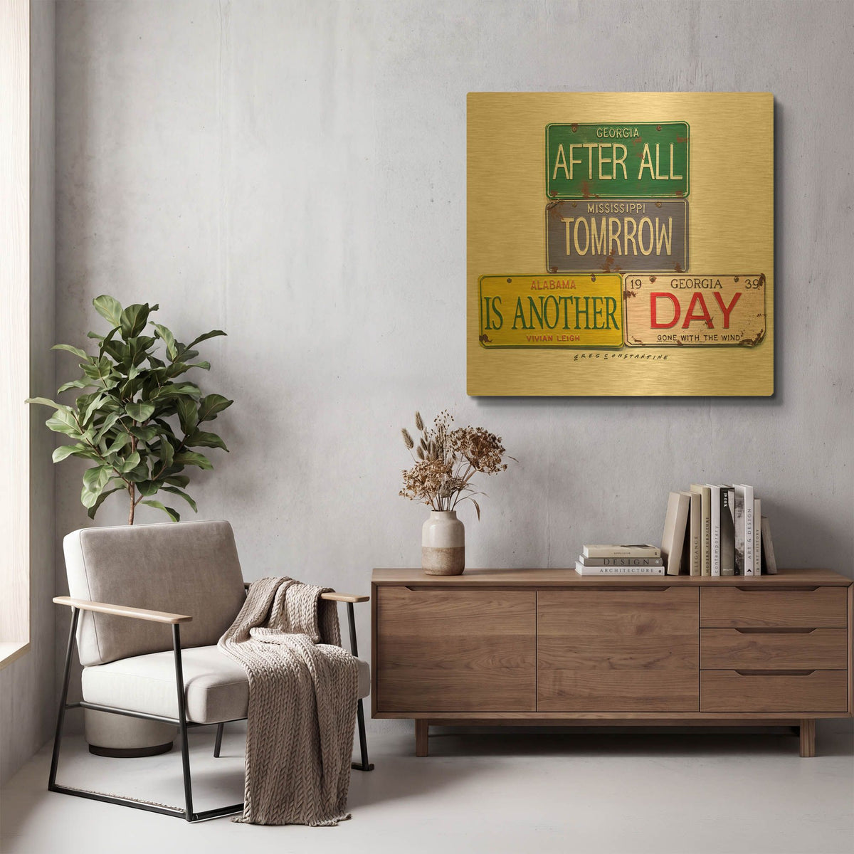 'Leigh Tomorrow' By Gregory Constantine Gold Metal Wall Art