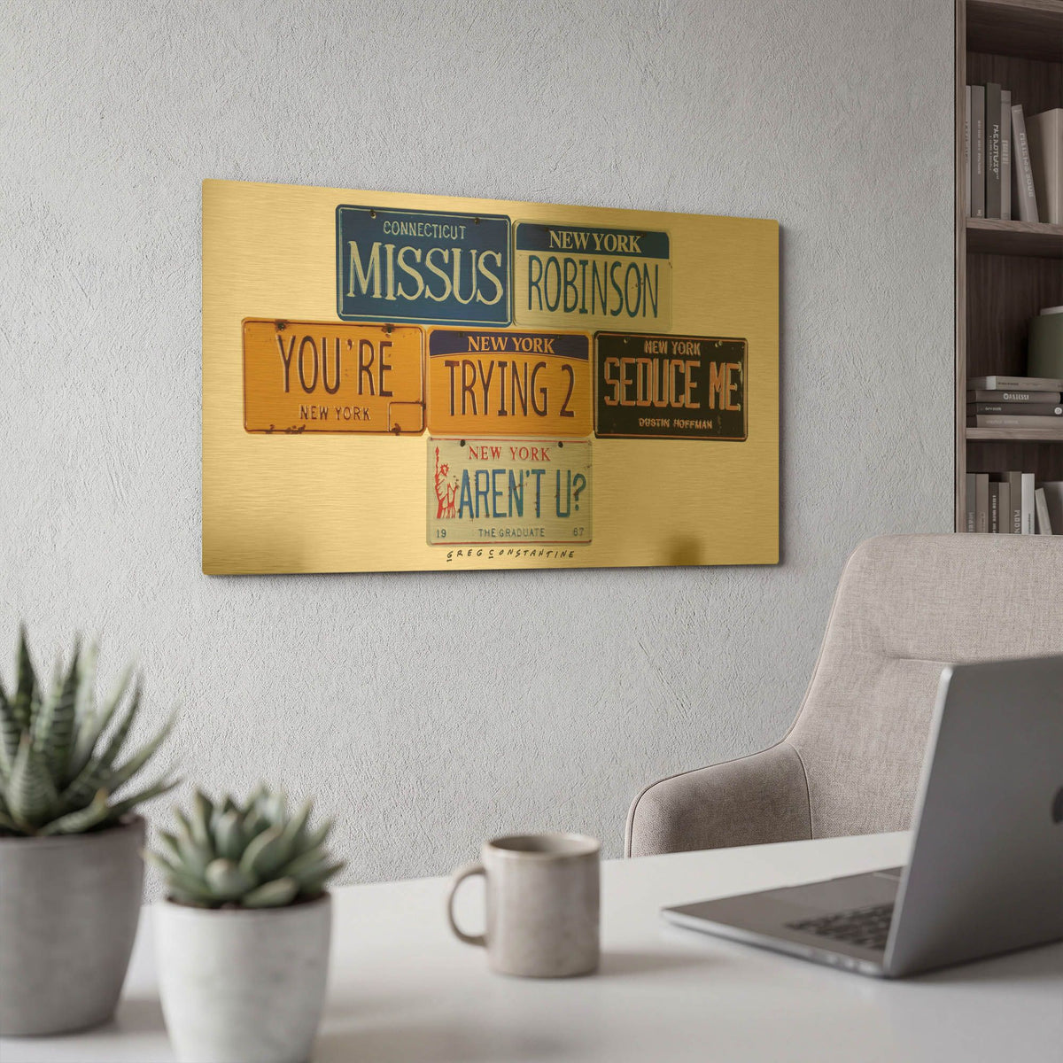 'Hoffman Missus Robinson' By Gregory Constantine Gold Metal Wall Art