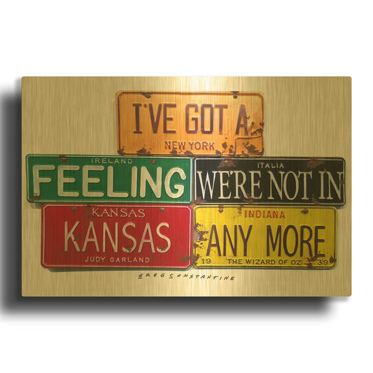 'Garland Not In Kansas' By Gregory Constantine Gold Metal Wall Art