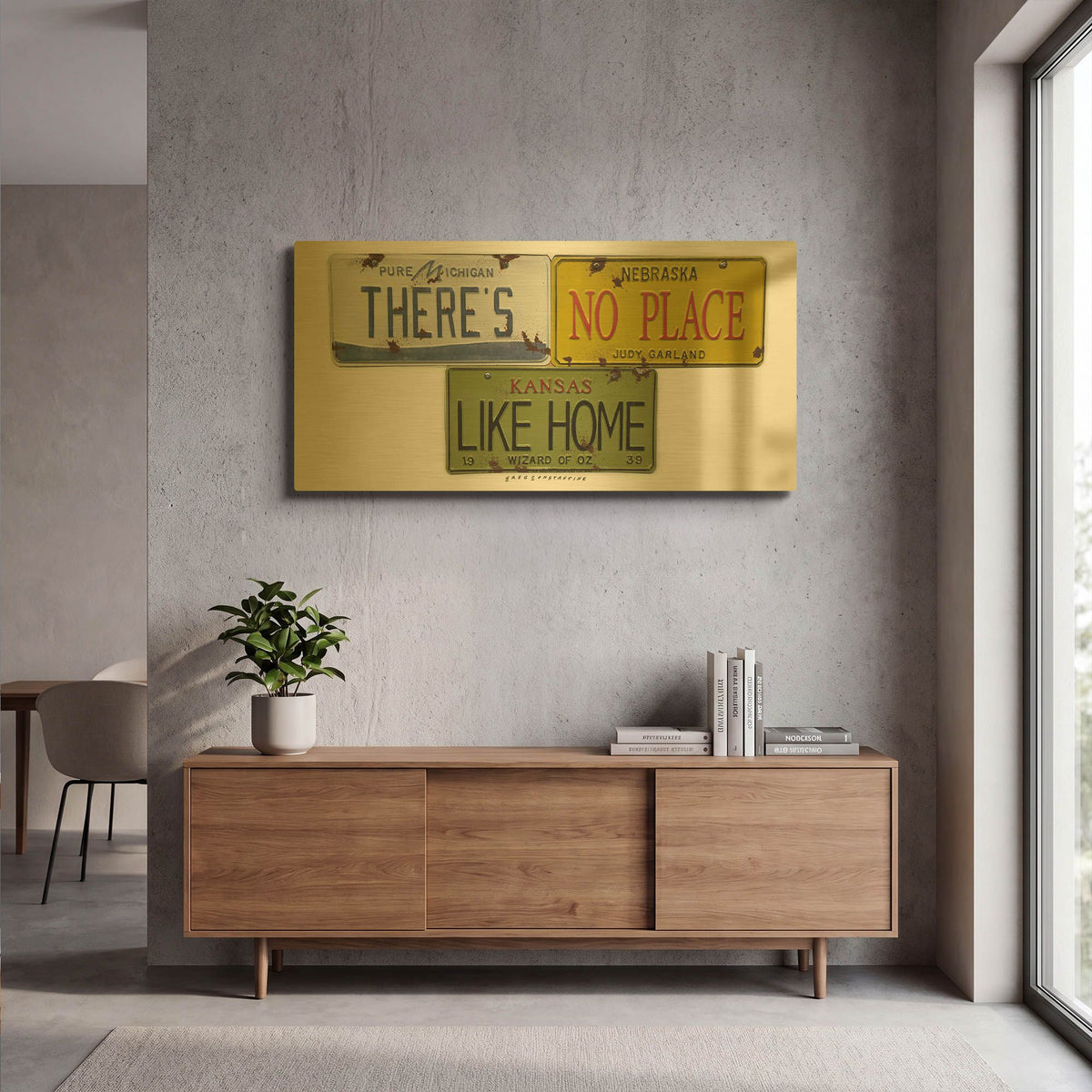 'Garland Like Home' By Gregory Constantine Gold Metal Wall Art