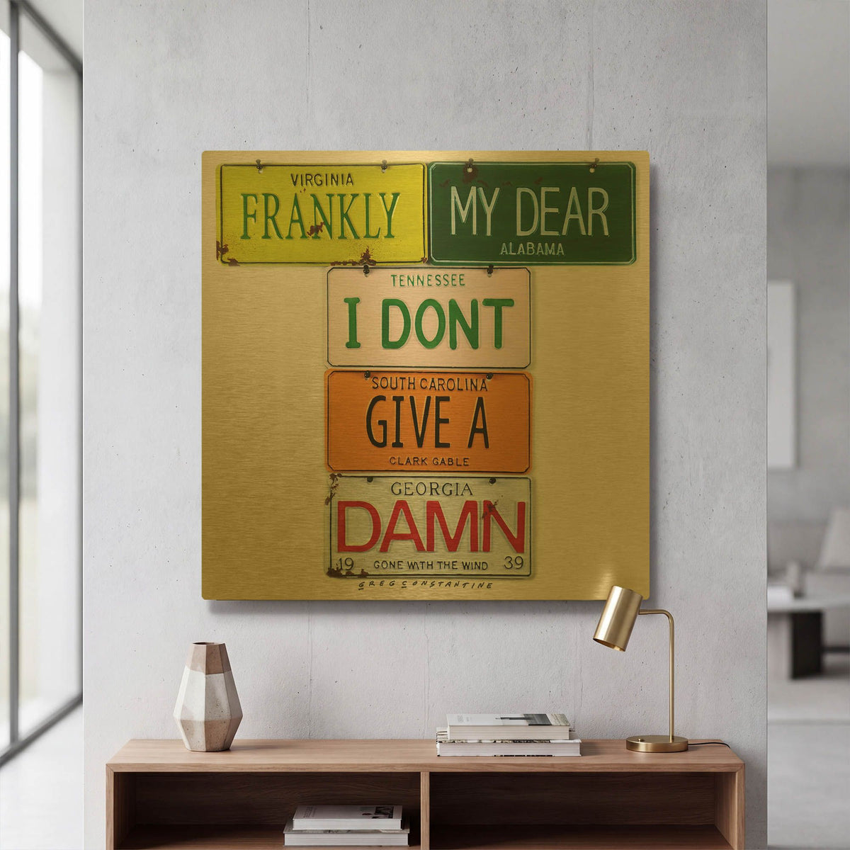 'Gable Frankly My Dear' By Gregory Constantine Gold Metal Wall Art