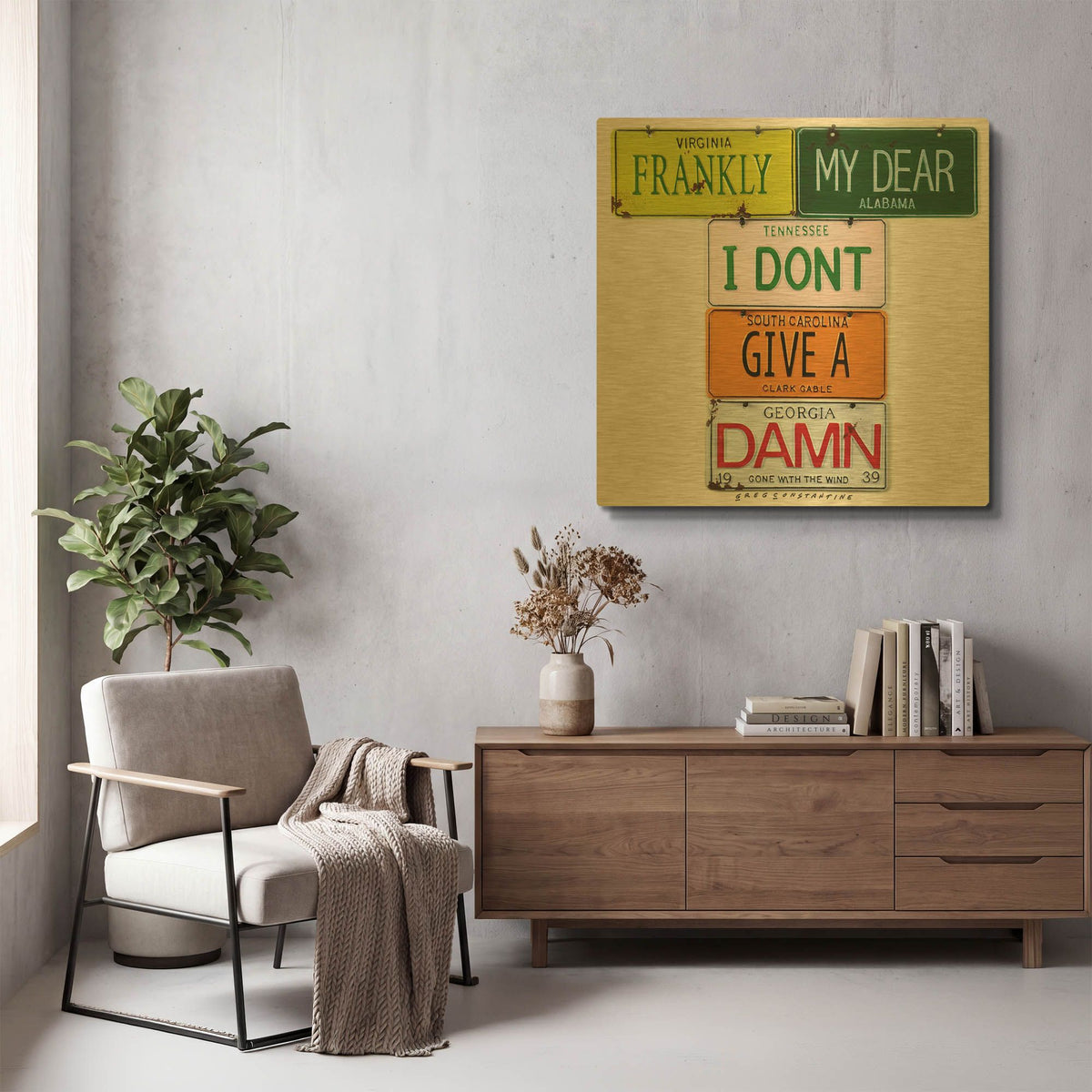 'Gable Frankly My Dear' By Gregory Constantine Gold Metal Wall Art