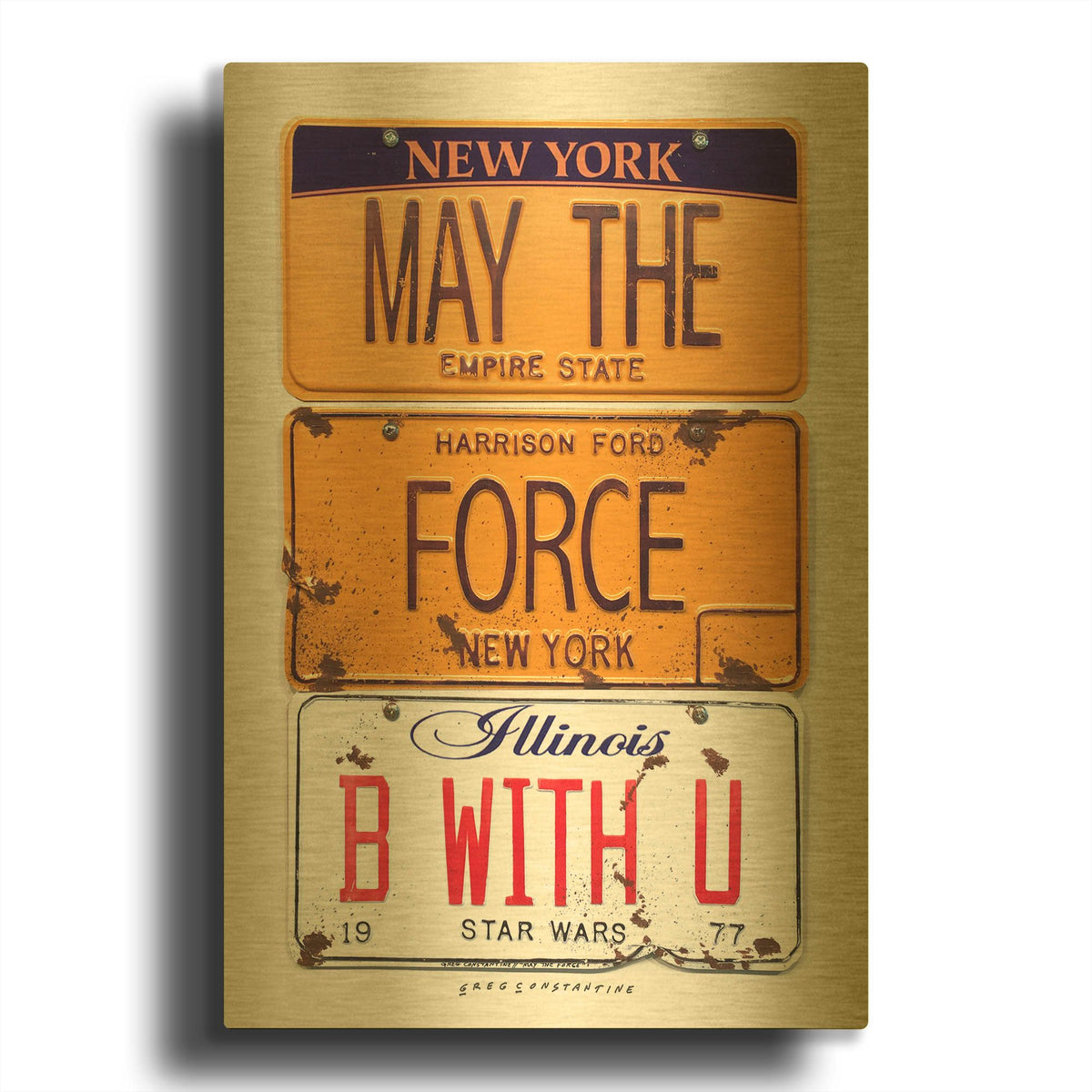 'Ford May The Force' By Gregory Constantine Gold Metal Wall Art