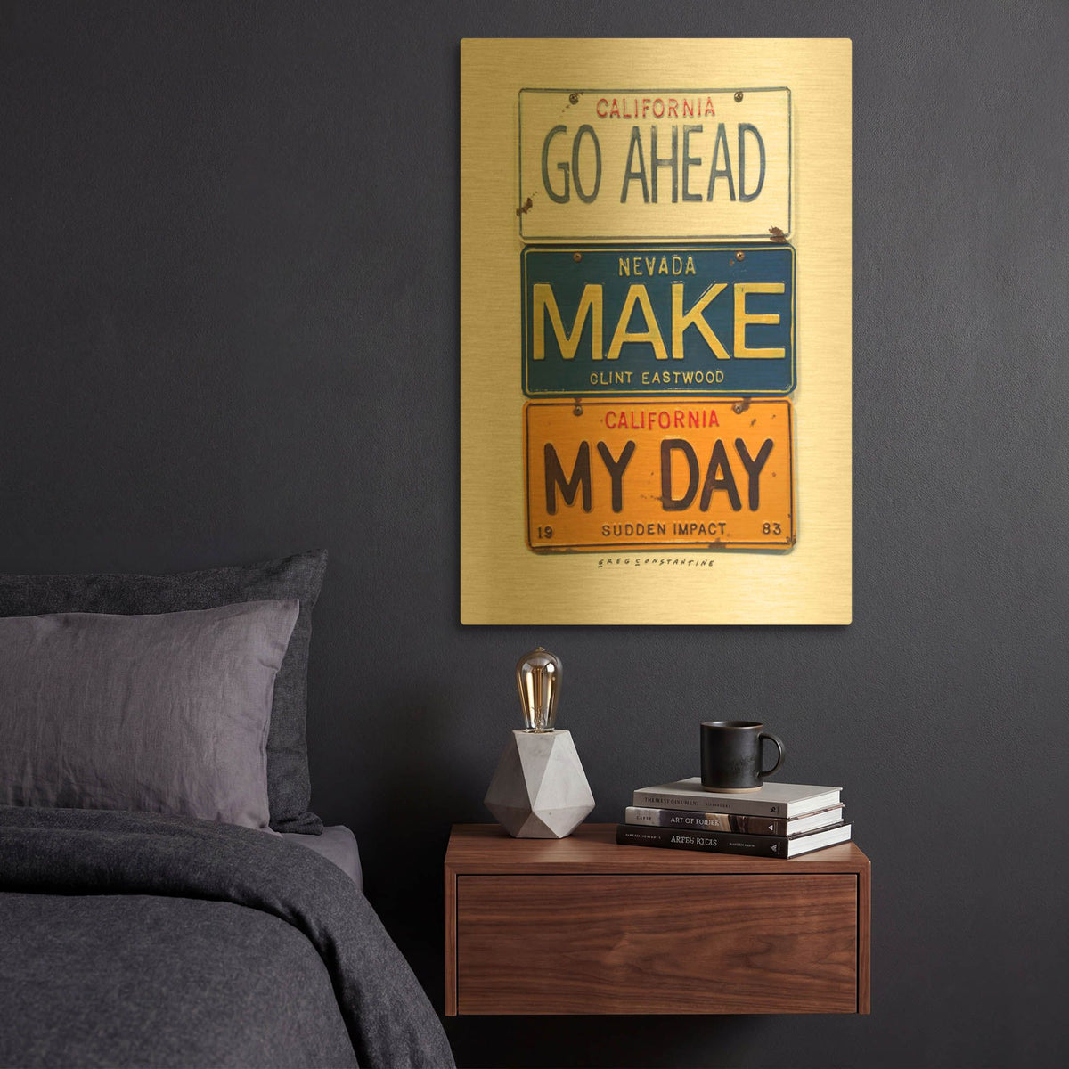 'Eastwood Make My Day' By Gregory Constantine Gold Metal Wall Art